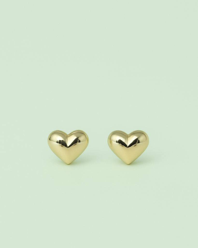 Topos Corazón | Aretes con Rosca Interna