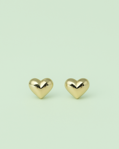 Topos Corazón | Aretes con Rosca Interna