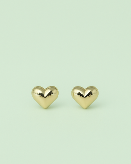 Topos Corazón | Aretes con Rosca Interna