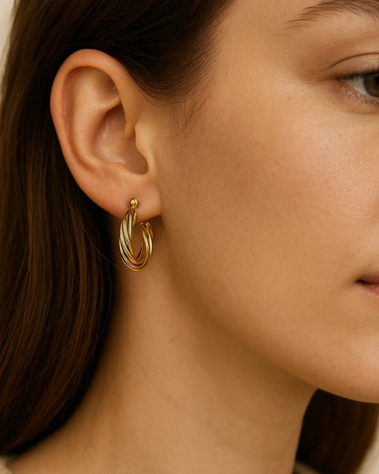 Candongas Rayadas | Pendientes con Broche