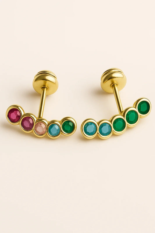 Topos Perlas de colores | Aretes con Rosca Interna
